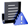 paper with warning sign