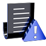 paper with warning sign