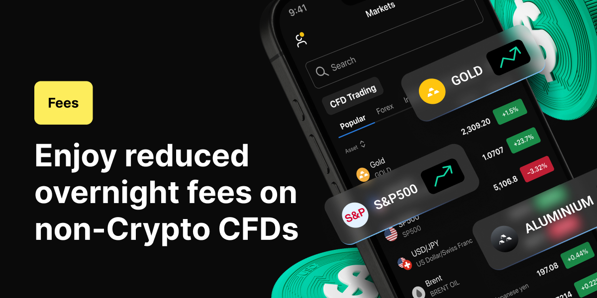 Enjoy reduced overnight fees on non-Crypto CFDs - EN Reduced Overnight Fees blog 1200x600 06 05 2024