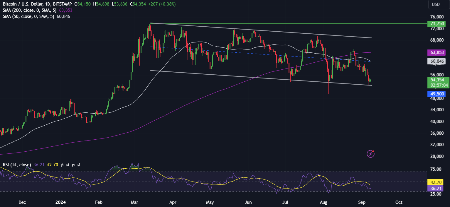 Bitcoin recovers from 53k: Stocks slump & US inflation data & presidential debate in focus - brcusd