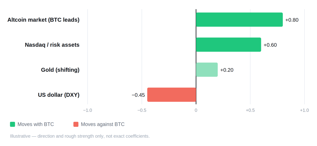 Bitcoin (BTC) Price Prediction 2026, 2027&ndash;2030 - btc correlation schematic 1024x472