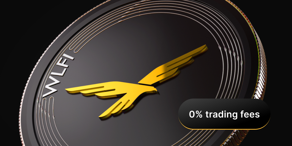 WLFI available on PrimeXBT Crypto Futures: Trade with 0 fees and up to 150x leverage - 0 fee blog 1200x600