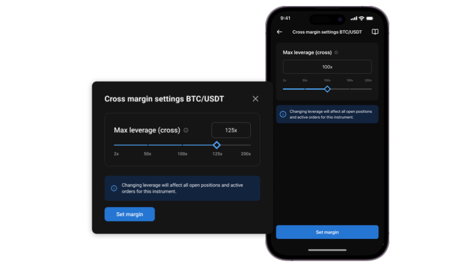 Adjustable leverage in cross-margin for Crypto Futures – set your personal cap - Commercial   PrimeXBT Oct 2 1 1