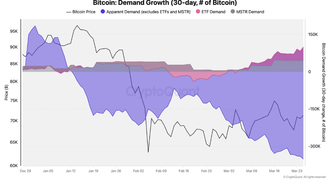 Bitcoin looks vulnerable as macro pressures mount and internal demand softens - btc demand growth