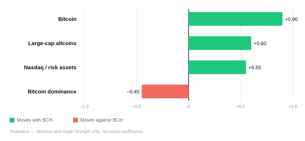 Bitcoin Cash (BCH) Price Prediction 2026, 2027, 2028–2030 Bitcoin Cash (BCH) Price Prediction 2026, 2027, 2028–2030 - bch correlation schematic 1 1024x472